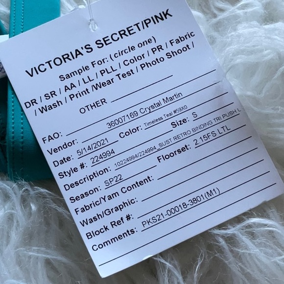 🆕PINK RETRO‎ BINDING TRI PUSH BRA TEAL - Picture 3 of 3